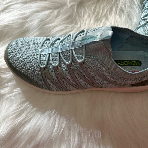 Skechers Air-Cooled Memory Foam Women's Blue Flex Mesh Slip-On Sneakers Size 6.5 - Picture 6 of 6